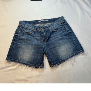 Joes Jeans Womens Cut Off Denim Shorts Medium Wash Raw Hem Size 27